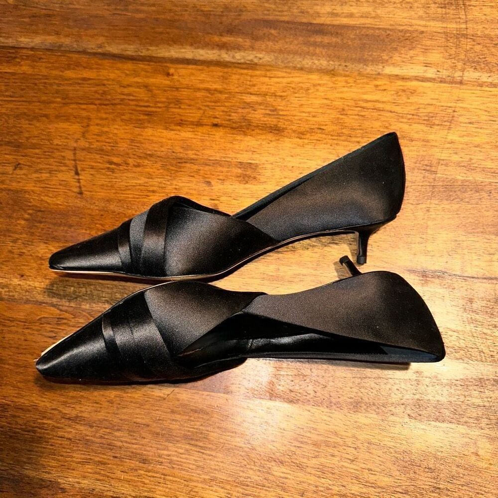 Nwob Something Bleu Breanna Satin Kitten Heel Shoe — image 5 of 8